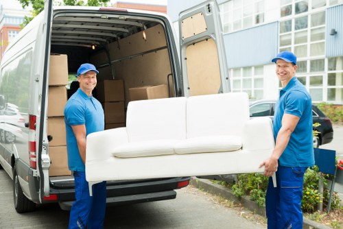 House removals vehicle serving a residential street in Bayswater