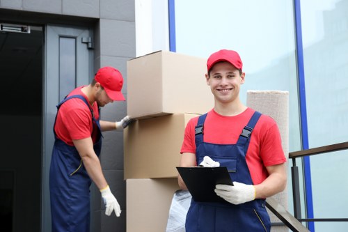 Moving team using safety procedures during a Bayswater van service