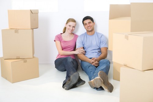 Packed boxes and furniture for a Bayswater removals van service