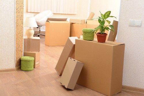 Packing boxes and preparing for a Bayswater van move