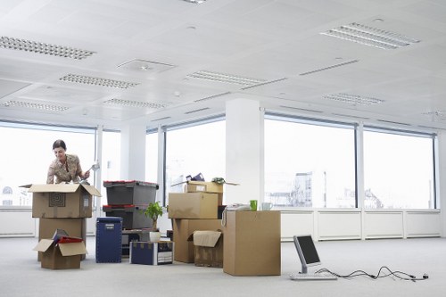 Packed boxes and furniture ready for a Bayswater home move