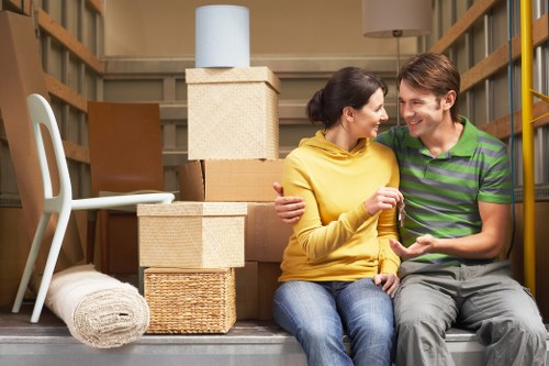Packed boxes and moving supplies ready for a Bayswater relocation