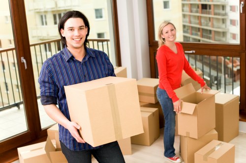 Office relocation equipment prepared for transport in Bayswater